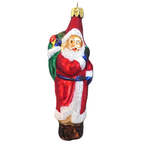 Blown Glass Ornament Santa Claus Old Style Vintage Germany Saint Nick Nicholas - Picture 1 of 10